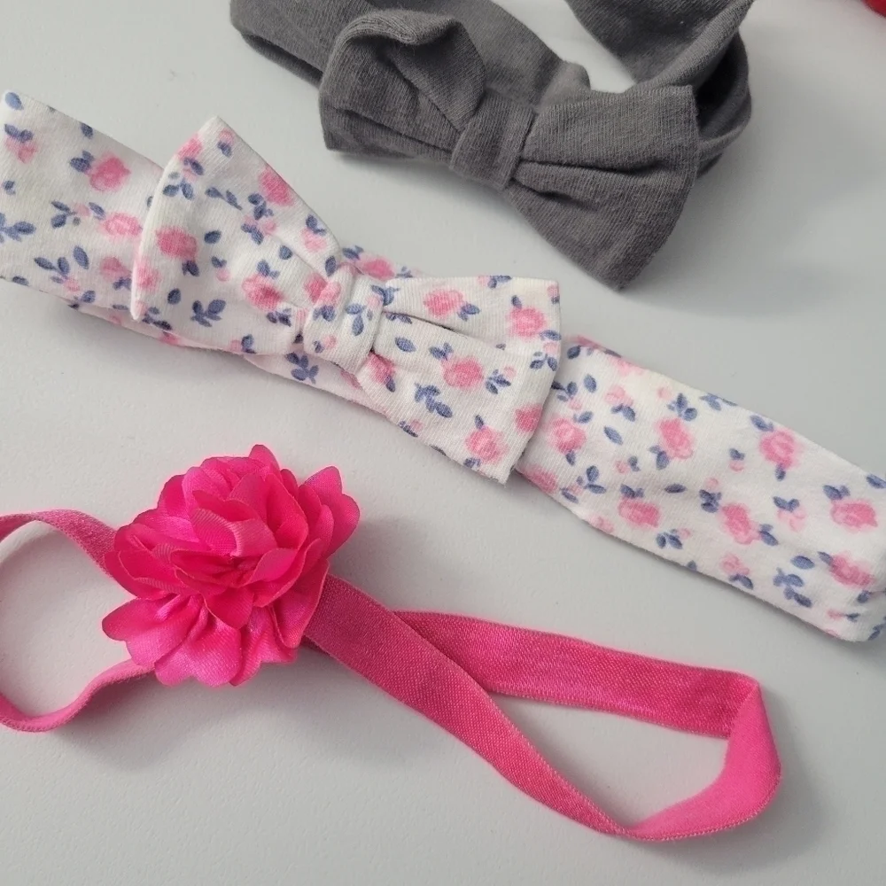 Girls Bow and Flower Headband Bundle